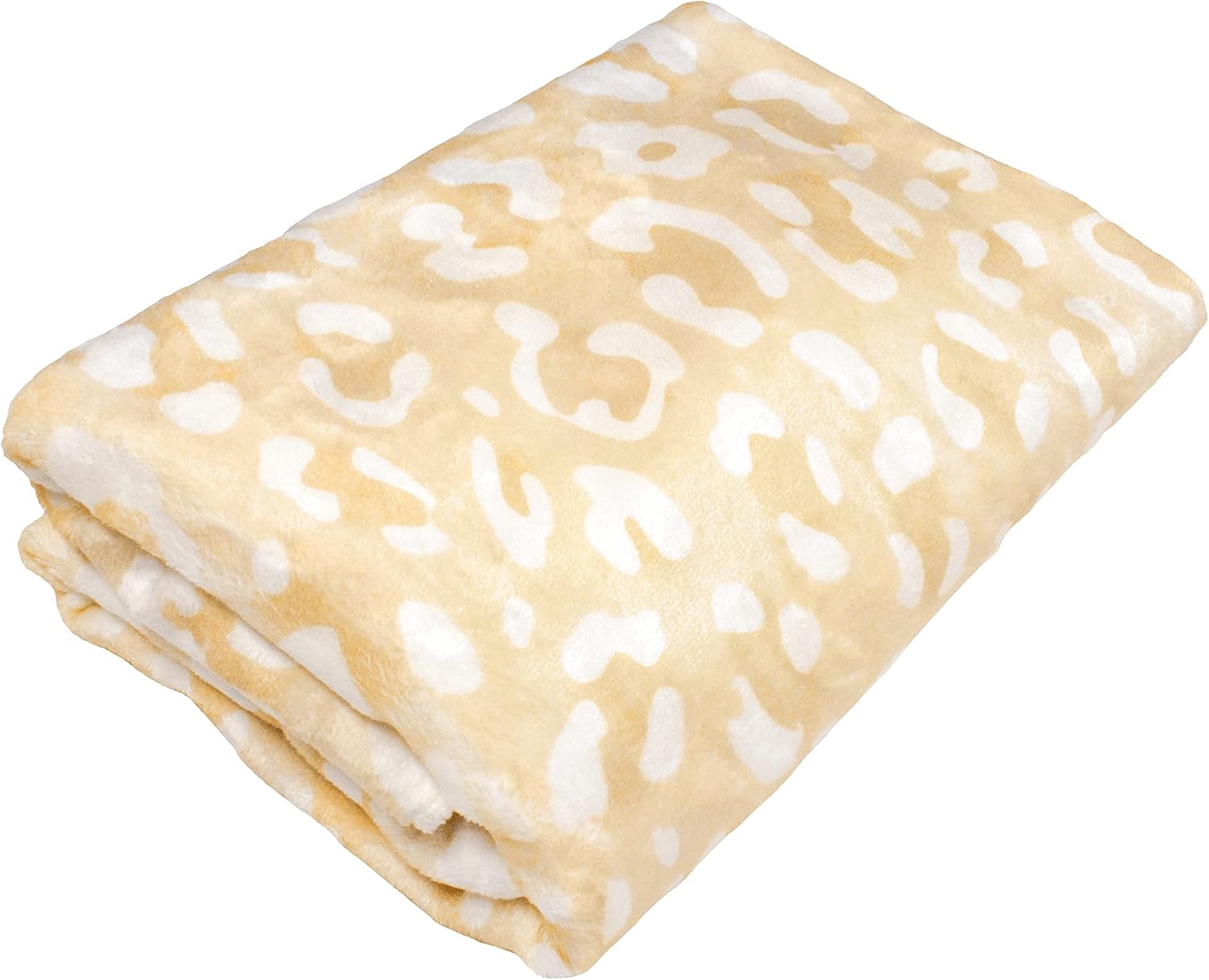 Everything Comfy Leopard Print Decorative Throw Blanket, 42x60 Inch, Tan/White