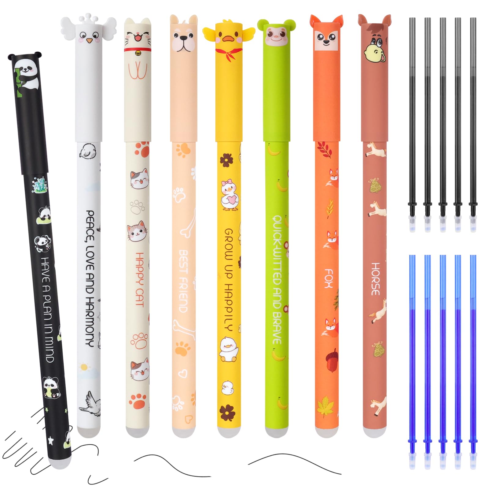 Kaempe Christmas Erasable Pens, 4 Pcs Christmas Pen That Rub Out With 10 Pcs Refills, Cartoon Erasable Gel Pens, Cute Rub Out Pen With Eraser For Office, School Stationery Supplies — image 1