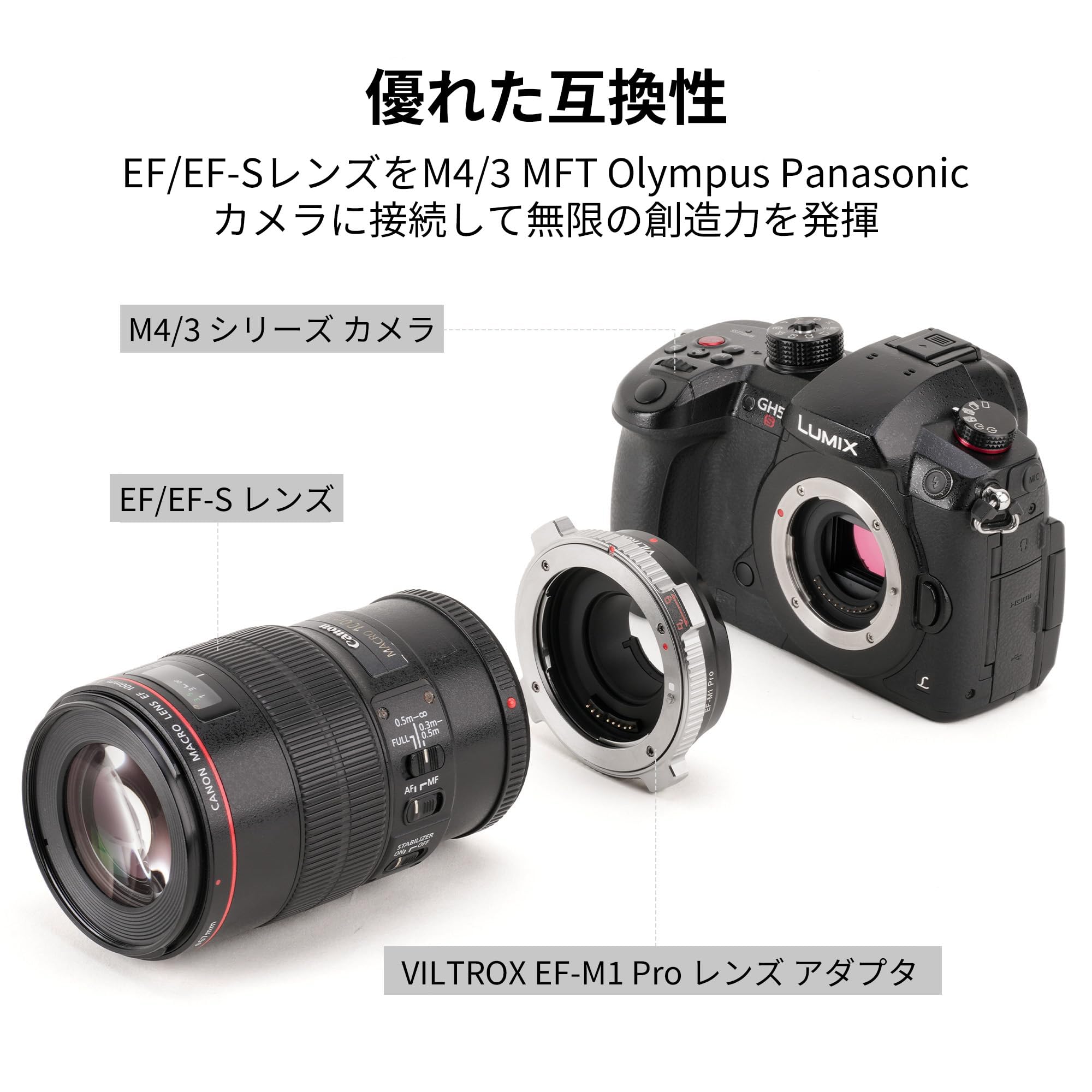 Amazon | VILTROX EF-M1 PRO マウントアダプター Canon EF/EF-S