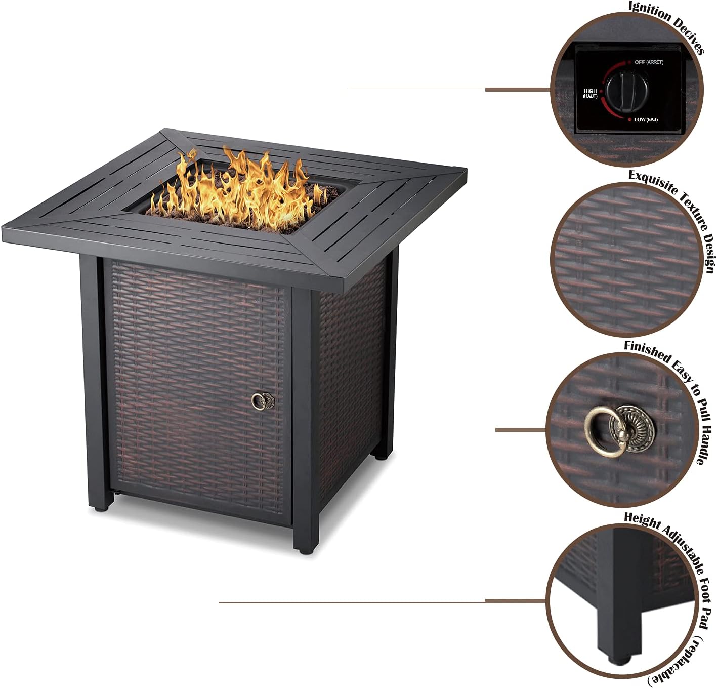 Buy Foowin Propane Fire Pit Table