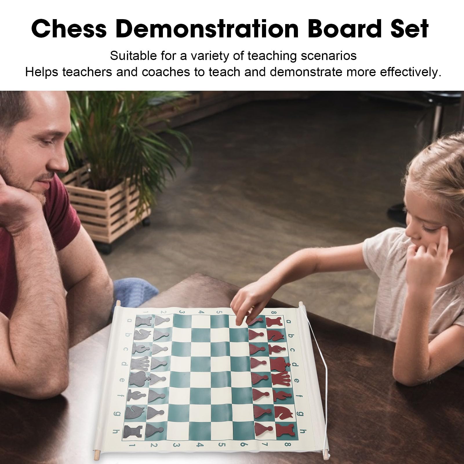 RiToEasysports Schachbrett -Set, Faltbare Tragbare Checker -Spieldemonstration Set Teaching Checker -Spiel mit 32 Schachstücken, die für Club Schoo Geschliffen Wurden