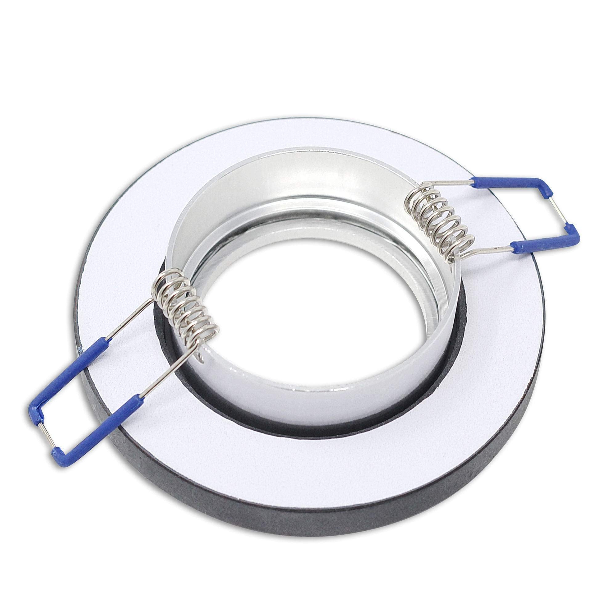 10x LED Einbaustrahler Set rund schwarz-matt flach 6,5 Watt neutralweiß - 230V Deckenstrahler aus Glas Deckenleuchte - Deckenspot 75mm Bohrloch Einbauleuchte Einbau-spot Strahler