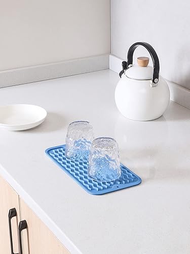Miniatura 156 de Tapete de silicona para secado de platos para múltiples usos, fácil de limpiar, ecológico, resistente al calor, tapete de silicona para encimera