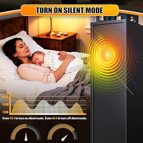 Miniatura 6 de Caja fuerte biométrica para armas 10-12, segura para rifles y pistolas, no requiere montaje, armario de pistola Larage con 3 bolsas de pistola,