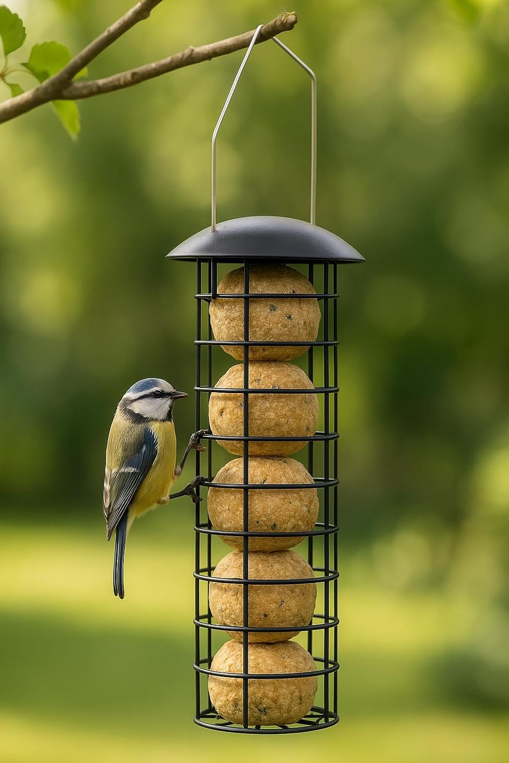 Mangeoire Oiseaux extérieur – Corrie Noir – 23,5 cm – pour Boules de Graisse – Métal résistant aux intempéries – Couvercle Amovible – Flamingo — vue 4