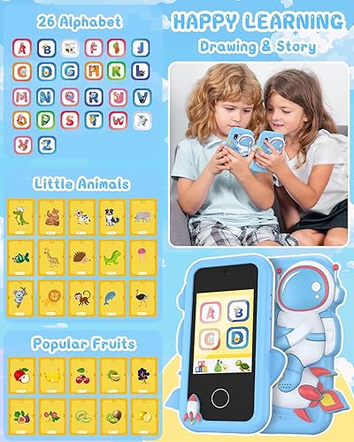 Miniatura 5 de LETSHAHA Teléfono inteligente para niños y niñas de 3 a 8 años de edad, teléfono celular para niños, pantalla táctil, juguete de aprendizaje para