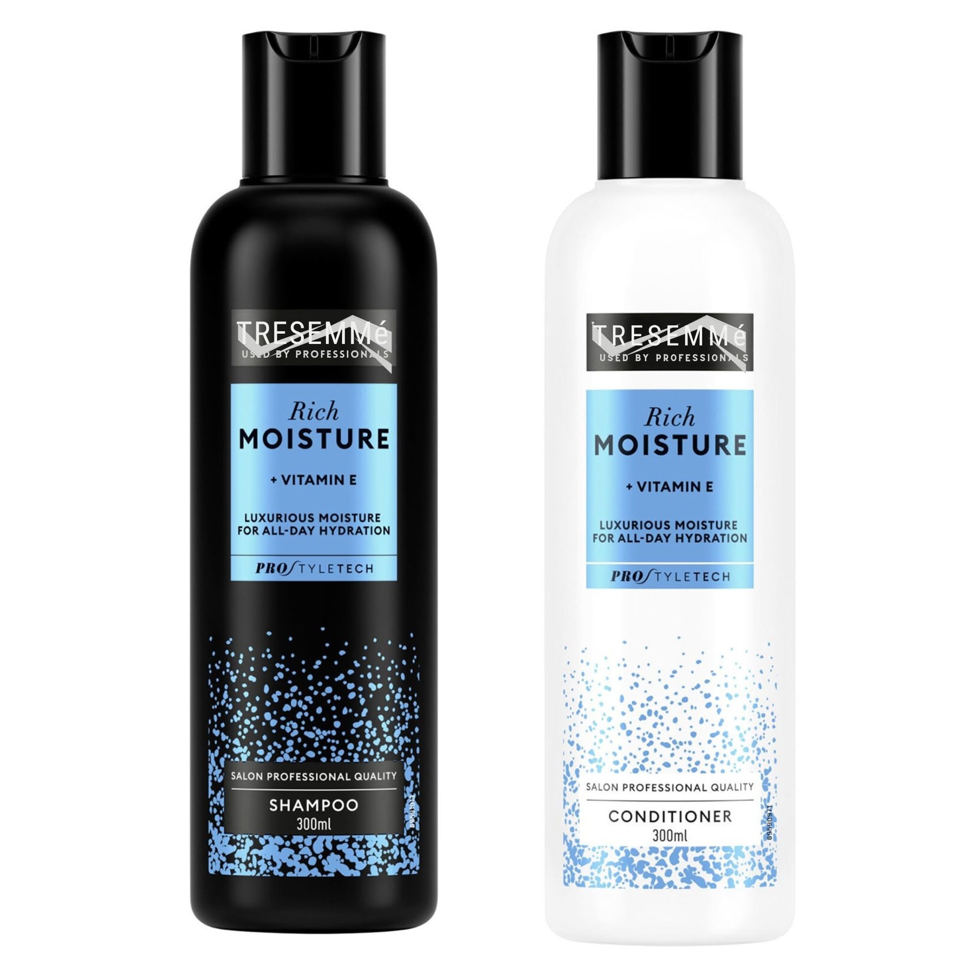 Shampoo and Conditioner Moisture Set 2 × 300 ml, Black And White, 300 ml (Pack of 2)