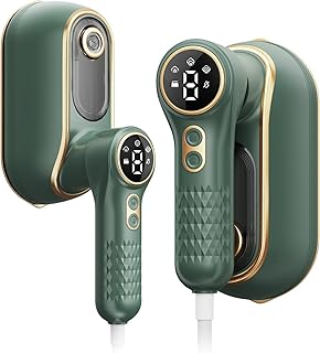 Portable Travel Steamer, 1200W Handheld Fabric Steamer for Clothes, 4 Modes with LCD Display, Powerful Wrinkle Remover for Home & Travel, 150ml Water Tank, 10S Fast Heat-Up, 180° Swivel Handle, Green