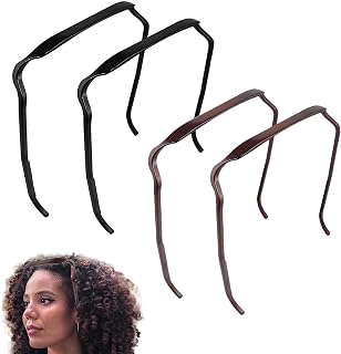 4 Pcs Curly Thick Hair Medium Headband, Invisible Hair Hoop, Curly Thick Hair Large Headband, Curly Thick Hair Headband Hand, Fashion Hairstyle Fixing Tool for Curly Hair, Thin Wide，The Headband That Fits Like Sunglasses for Men, Females, Boys, Girls