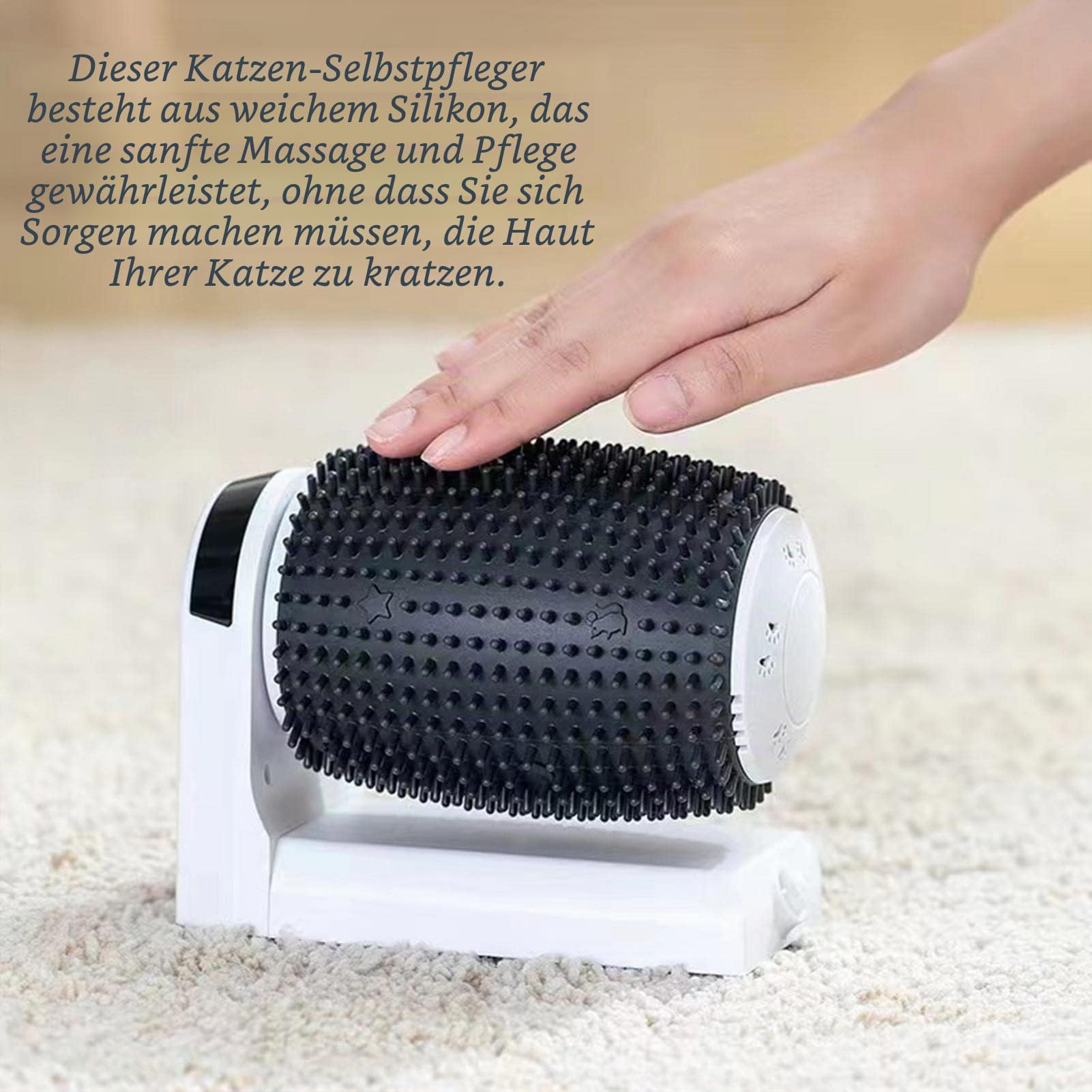 Massage Ecke Katze Bürste, Elektrischer Katzenbürste, Katze Self Groomer, Weichere Katze Ecke Kratzer mit Katzenminze Kätzchen Pinsel Gesicht Grooming - zur Katzenhaarentfernung und Juckreizmassage