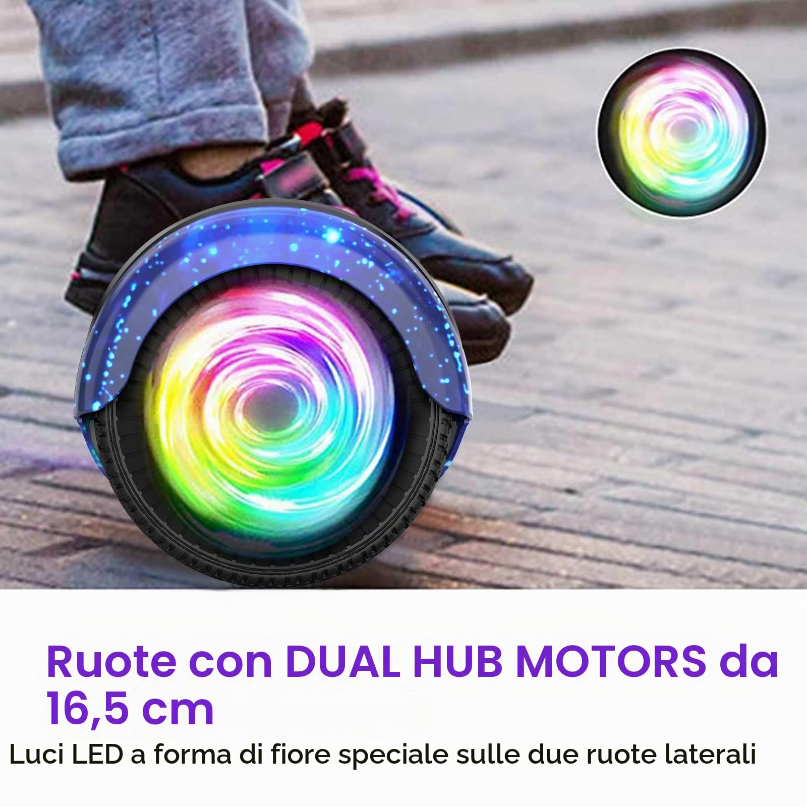 SISIGAD Offroad Hoverboard Kinder Adults mit 6,5" Reifen Leistungsstarke große Batteria Hoverboard Bluetooth-Lautsprechern LED-Licht,