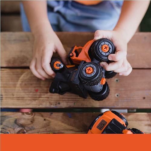 Miniatura 6 de Black & Decker Juego de mini camiones de construcción desmontables, cuatro camiones duraderos y taladro eléctrico para pequeños constructores