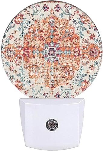 Miniatura 8 de Luces nocturnas a cuadros de tartán enchufables con ramo de Navidad floral, luz nocturna roja y verde, lámpara con sensor automático del atardecer