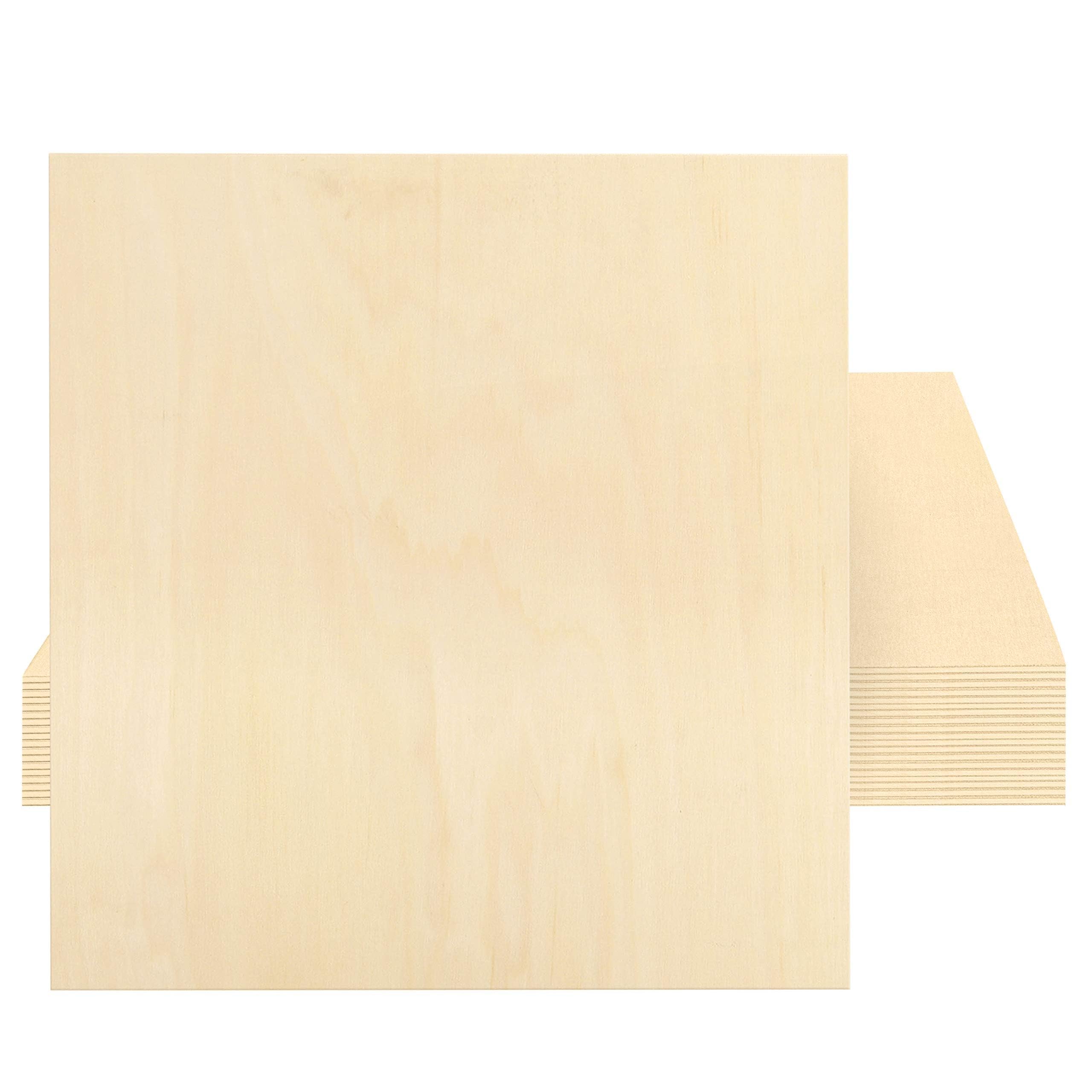 Belle Vous Tablero Madera Contrachapado 3mm - 20x Tablas de Madera de Abedul 30 x 30 cm - Para Bricolaje Proyectos Manualidades Corte Laser Pintar Modelado Grabado Pirograbado