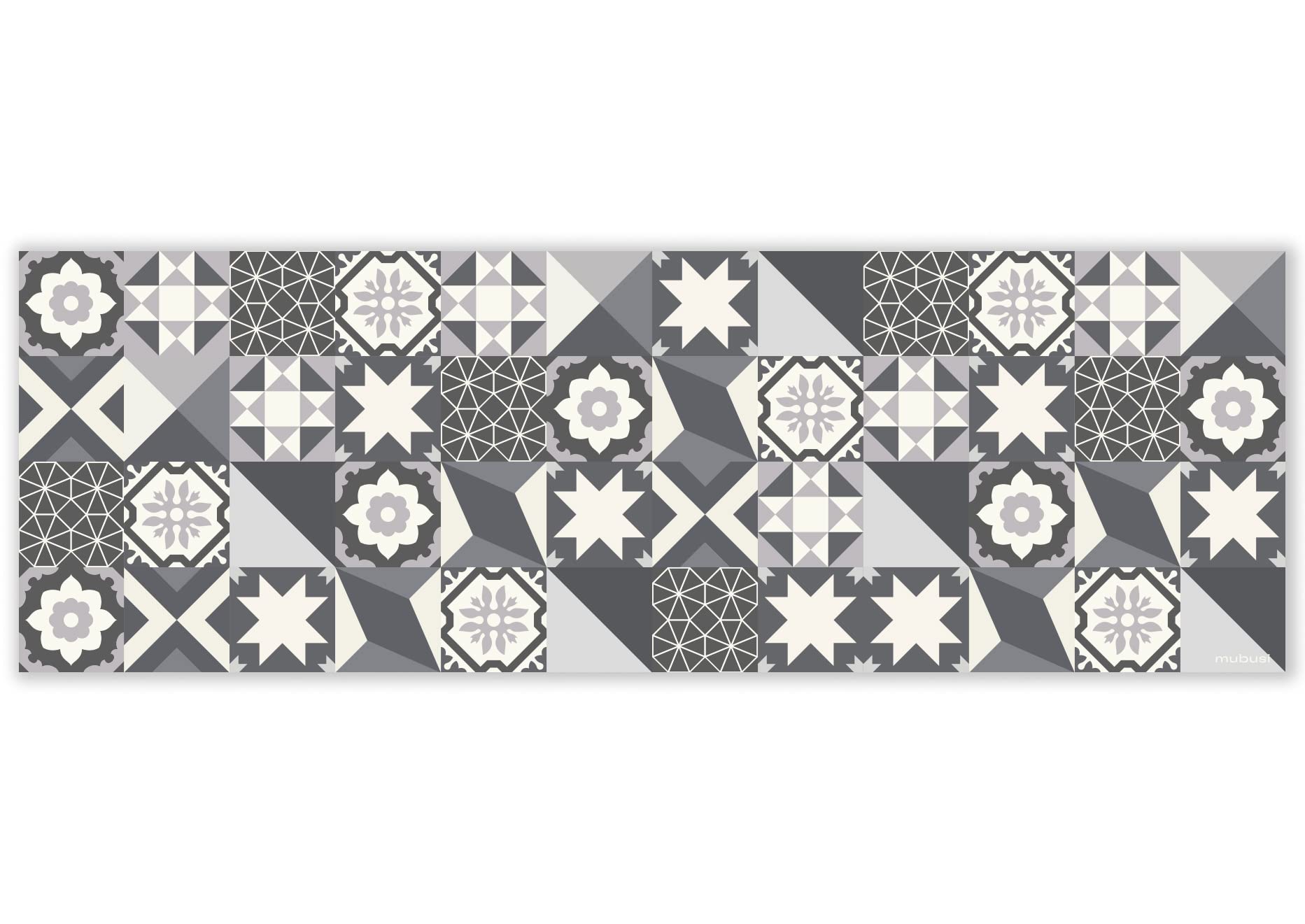 mubusi Alfombra Vinílica Cocina Salón - Varios Tamaños - (Hidráulica Oporto Gris 50x150 cm)