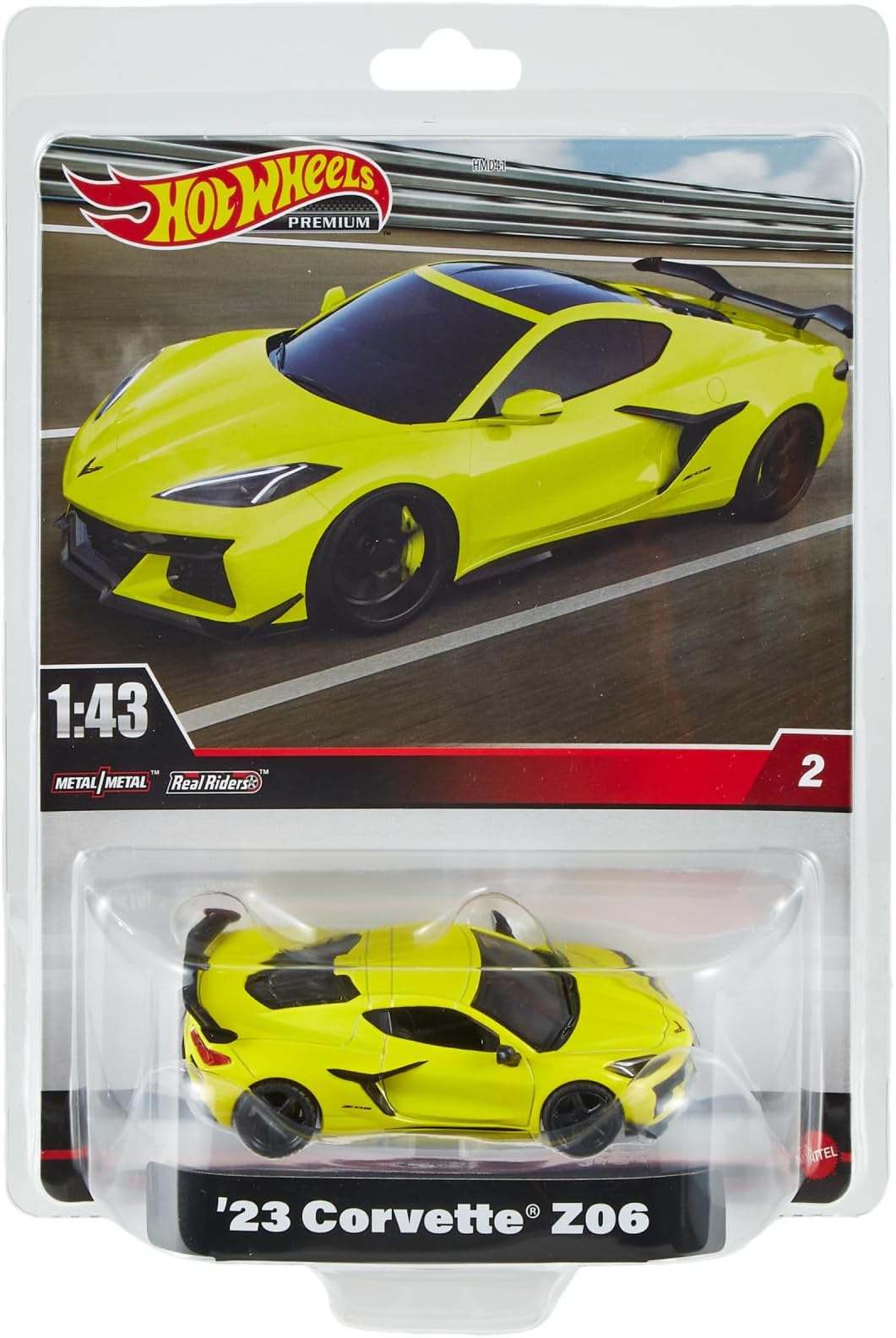 Hot Wheels Premium Corvette Z06, 1:43rd Scale Vehicle, Officially Licensed Replicas for Adult Collectors, Real Riders Tires, Metal/Metal Body & Chassis, HMD48