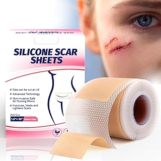 Silicone Scar Sheets, Silicone Scar Tape Roll, Soft Silicone Gel Scar Tape, Medical Grade Silicone Scar Sheets, Scar Removal Strips for Acne Scars C-Section Surgery Scars Sheets Treatment,1.5”x 60”