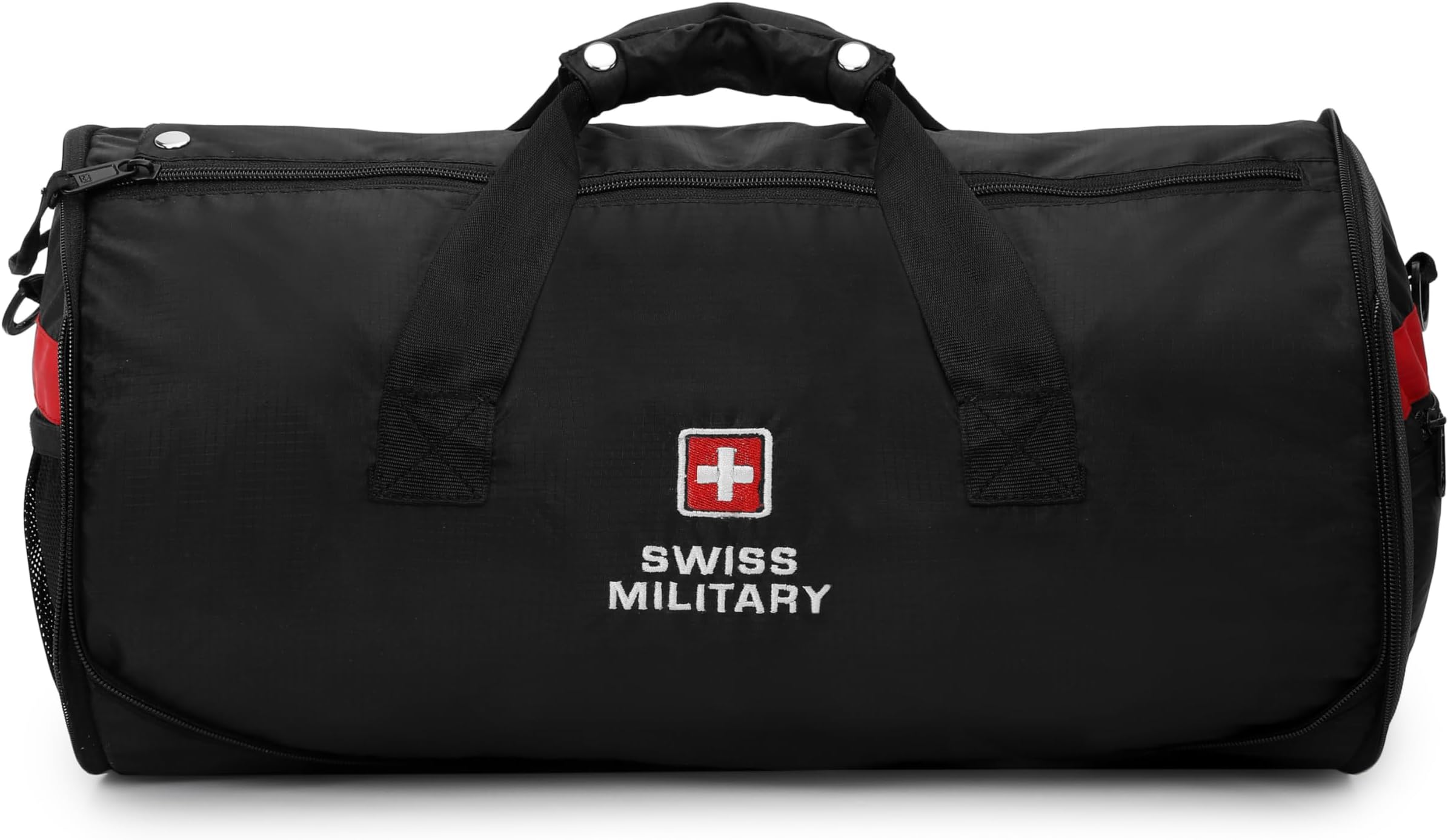 Duffle Bag for Gym, Duffle Bags for Travel, Men, Women| Spacious Gym Bag, Adj. Shoulder Strap & Comfortable Handle, Premium Polyester, Durable Zippers, Multi-Purpose, 27L, Black