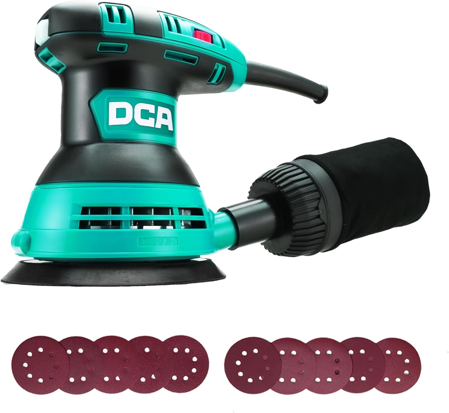 DCA DCA Ponceuse Excentrique 300W, 6 Vitesses 12000RPM Ponceuse
