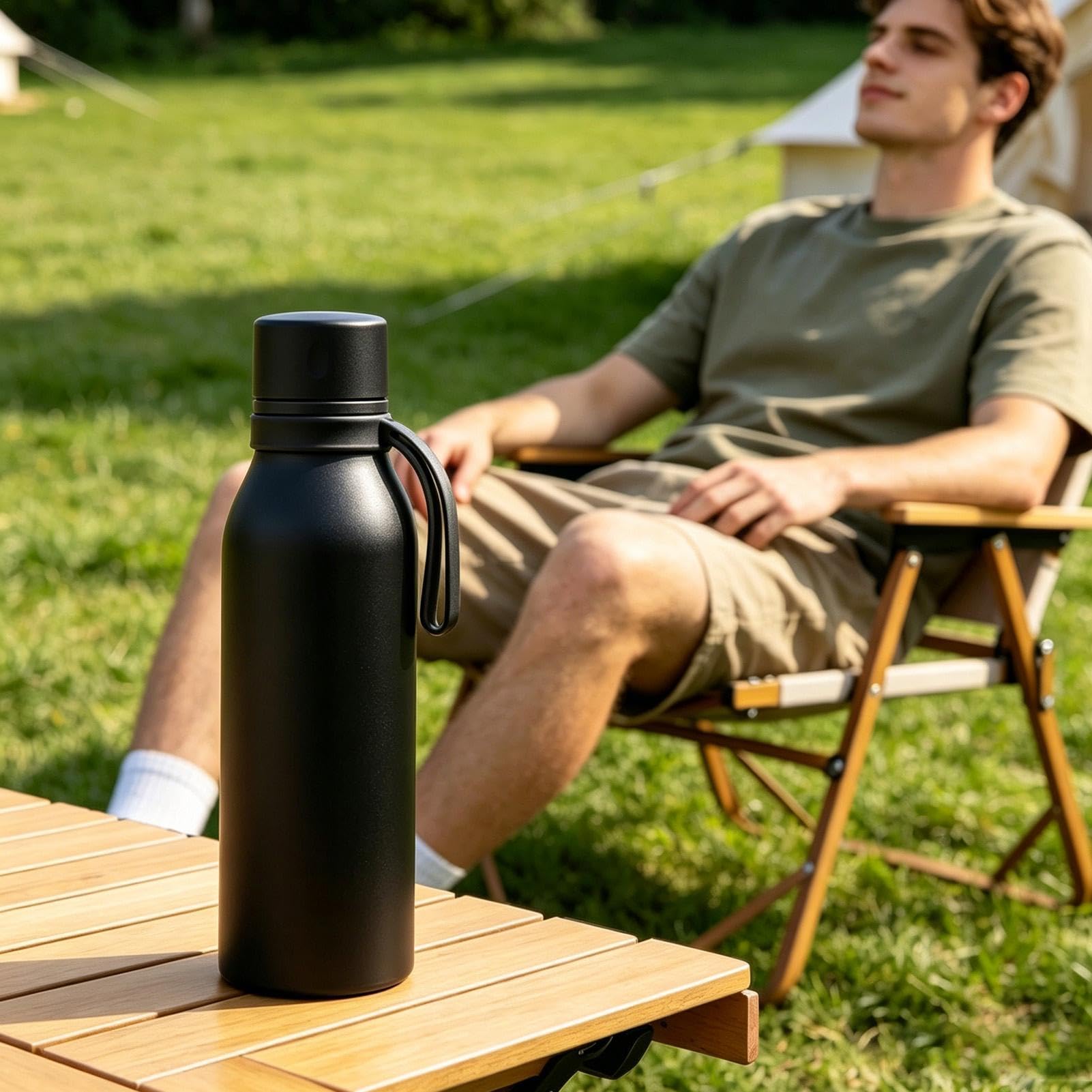 Borracce Termiche in Acciaio Tumbler da Viaggio 550ml | Tumbler Isolato Da Escursionismo per Campeggio Trekking Viaggi Outdoor Palestra Allenamento Fitness Pendolarismo Ufficio