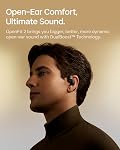 New SHOKZ OpenFit 2 Earbuds with Open Ears, Wireless Bluetooth Earbuds with Microphone, Earbuds with Ear Hooks and 48 Hours of Battery Life, Fast Charging, IP55 Water Resistant, Carrying Bag, Black