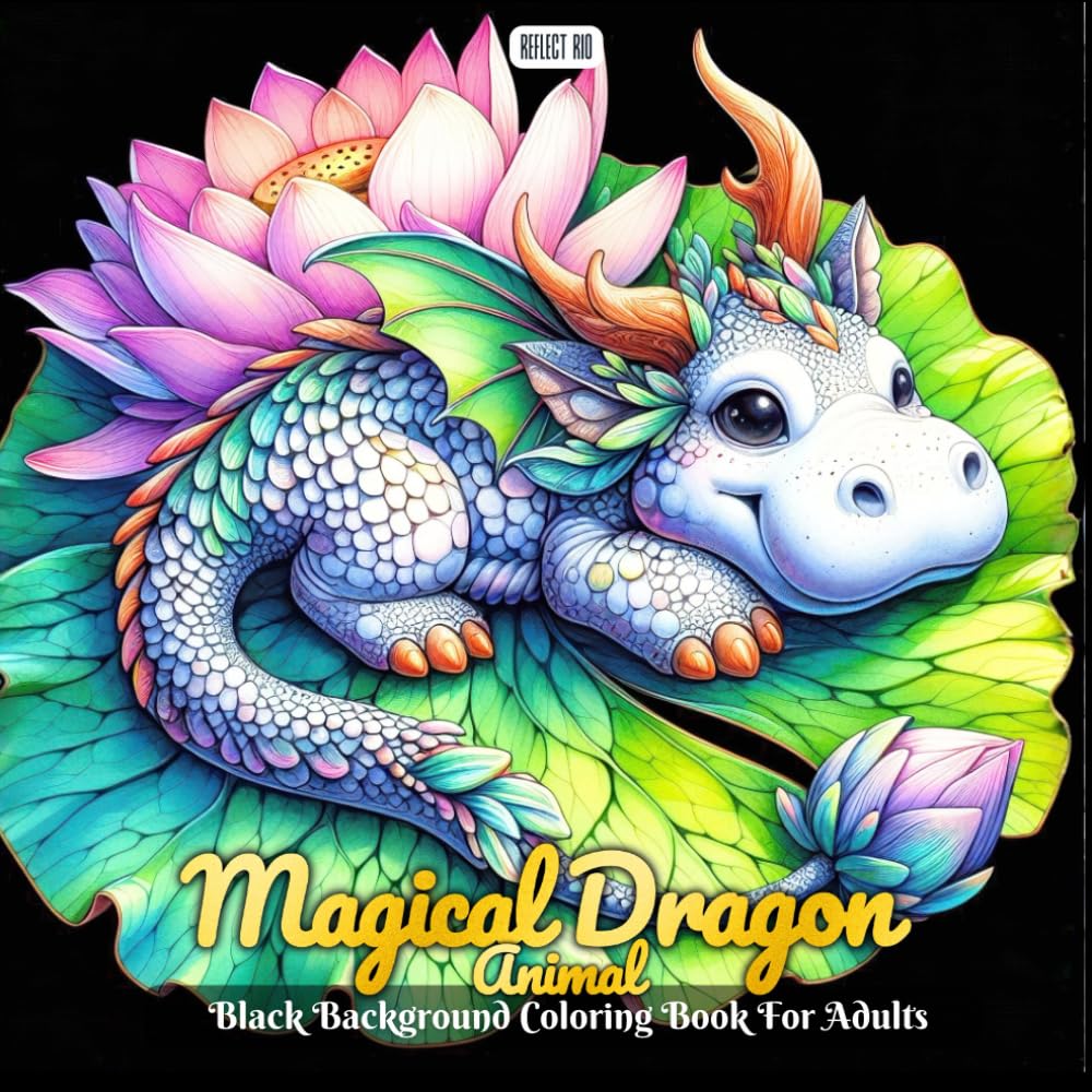 Magical Animal Dragon Coloring Book: Fantasy Hybrid Dragons Inspired by Animals – Cute, Whimsical Creature Designs for Relaxing Adult Coloring