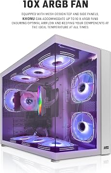 MTG Khuno Gaming Tower PC, i5 8th Gen, 16GB RAM, 1TB Nvme, Win 11 | GTX 1660S 6GB Graphics, 24 Inch Monitor, RGB KBM, Webcam, USB WiFi BT, Desktop Computer for Editing & Entertainment