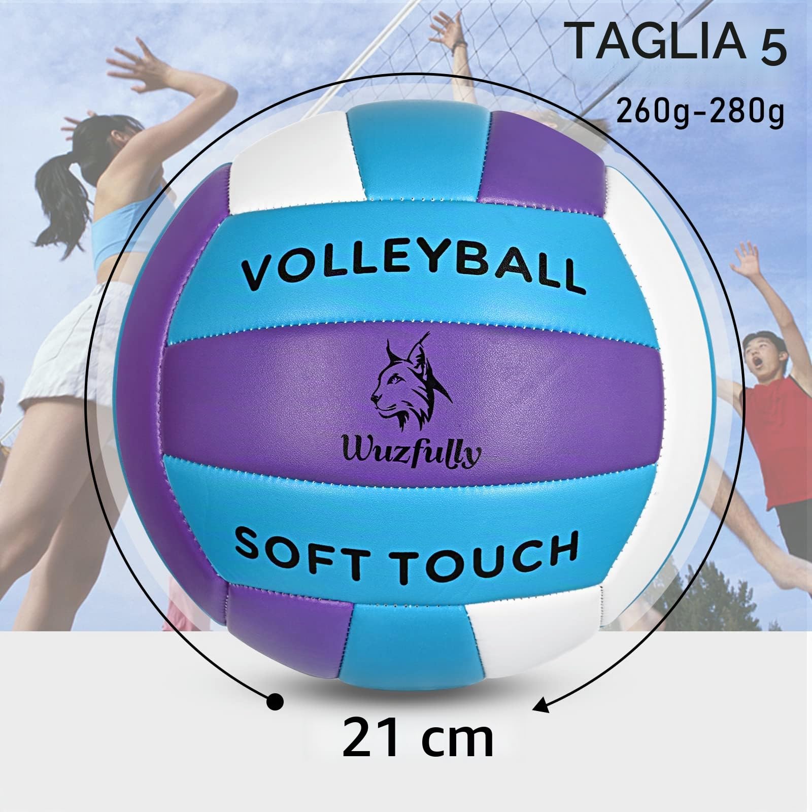 Pallone da Pallavolo Soft Touch Pallone Volley per Bambini/Adulti,Taglia Ufficiale 5