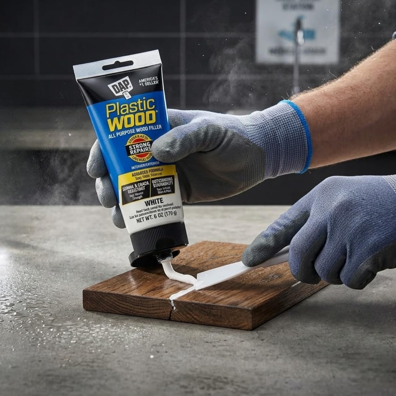 DAP Plastic Wood White Filler 6 oz - Tube for Wood Trim and Oak Repairs - Liquid Epoxy Alternative - Repair Kit for Madera and Walnut - Pack of 2