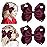 DEEKA 2 PCS 6 Big Hand-made Grosgrain Ribbon Solid Color Hair Bows Alligator Clips Hair Accessories for Little Teen Toddler Girls Kids Set of 2 -Burgundy