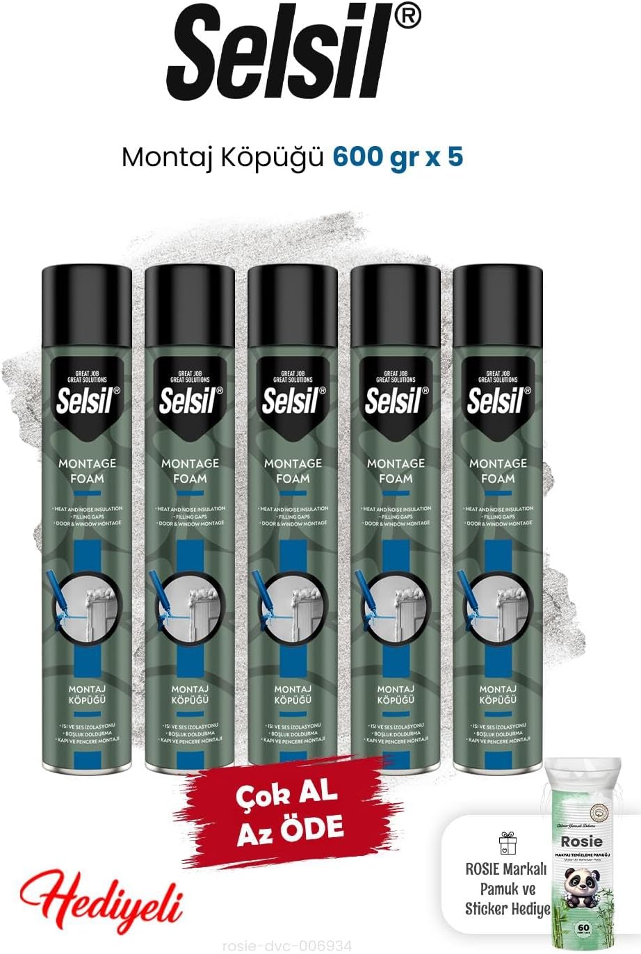 5 x 600 gr Montaj Köpüğü ve Rosie