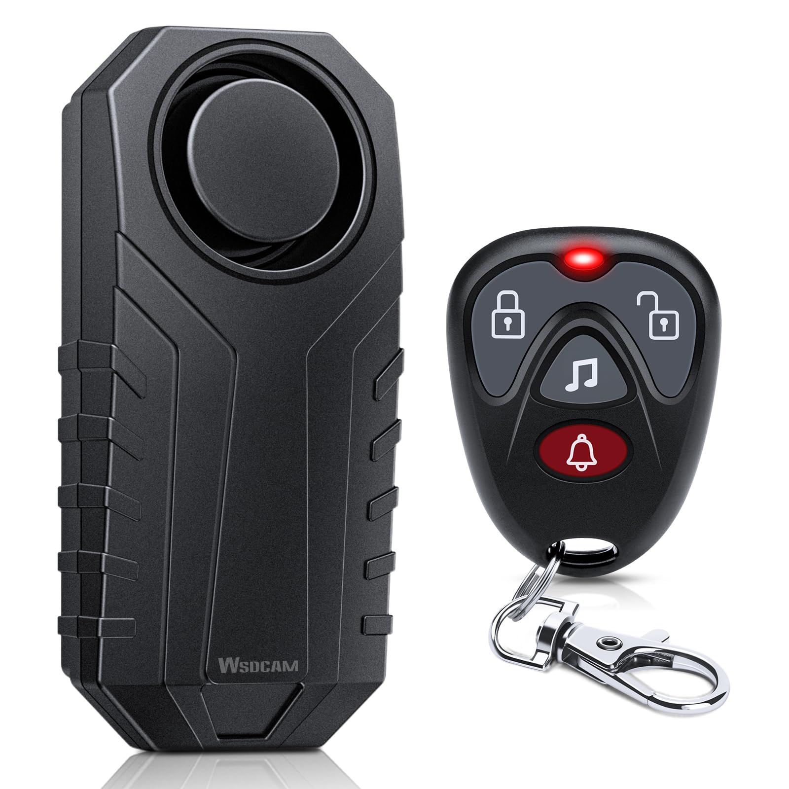 WSDCAM 113dB Loud Anti Theft Vibration Sensor Alarm Systems for Electric Bike Motorcycle Golf Car Trailer Mailbox Garage Door Waterproof Home Security Bike Accessories Bike Alarm with Remote