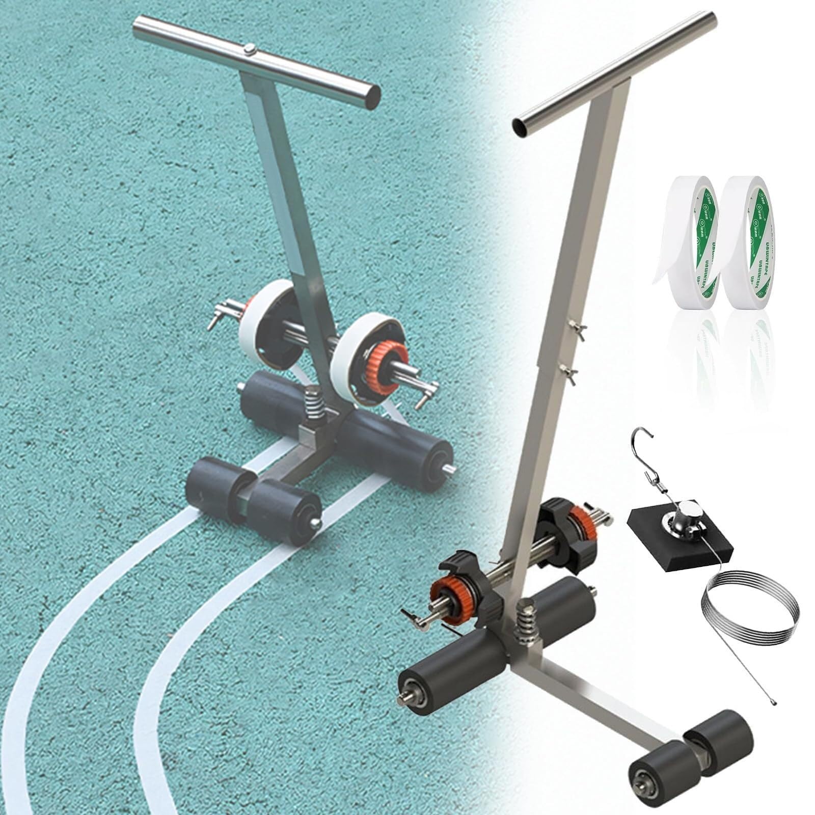 asdchZen Striping Line Marking Machine With Drawing Circle Kit For Asphalt, Concrete, Driveway, And Playing Field Floor Paint Tape Application,