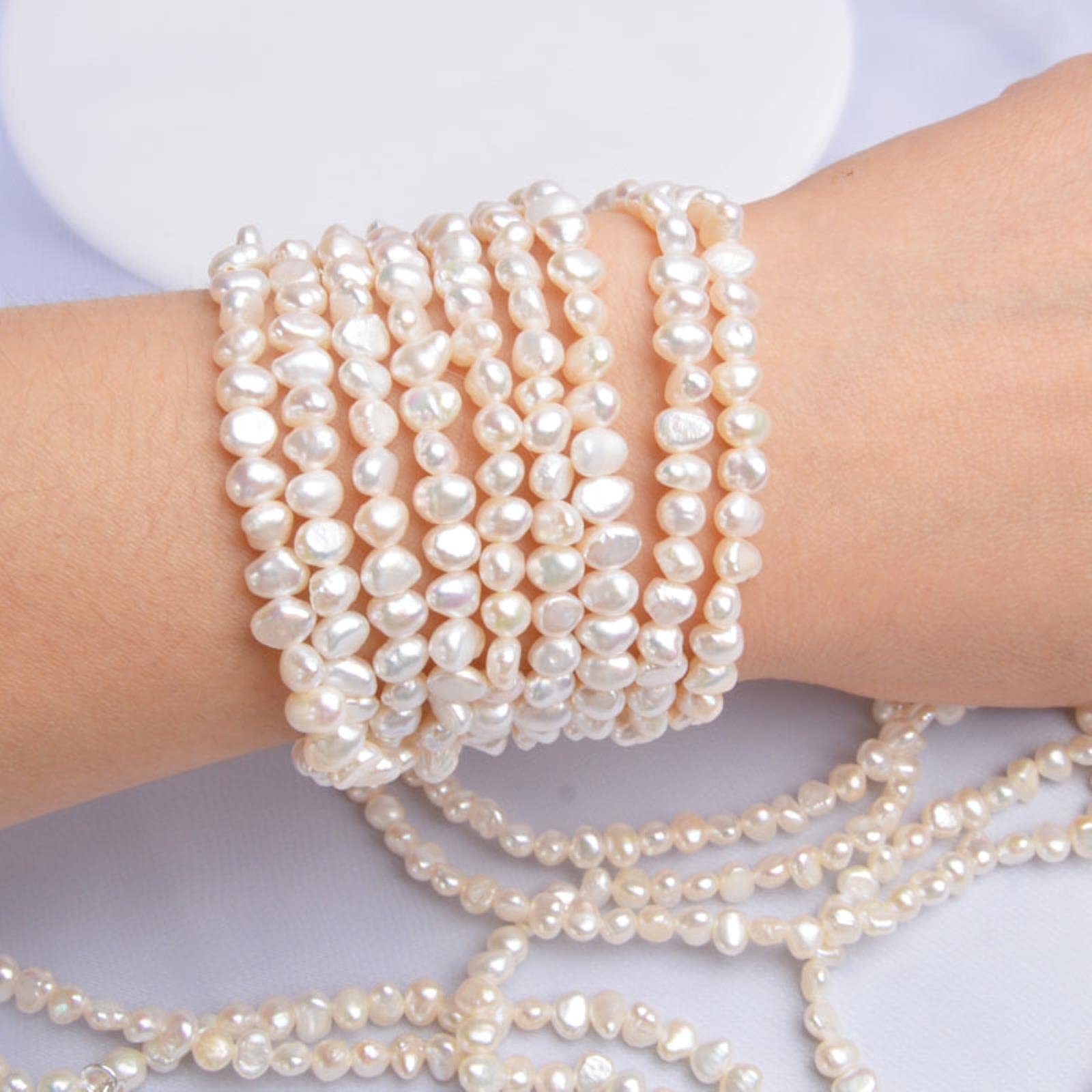 Collar Largo De Perlas De Agua Dulce Naturales para Mujer, Regalo, Múltiples Formas De Llevar Joyería De Cadena De Suéter