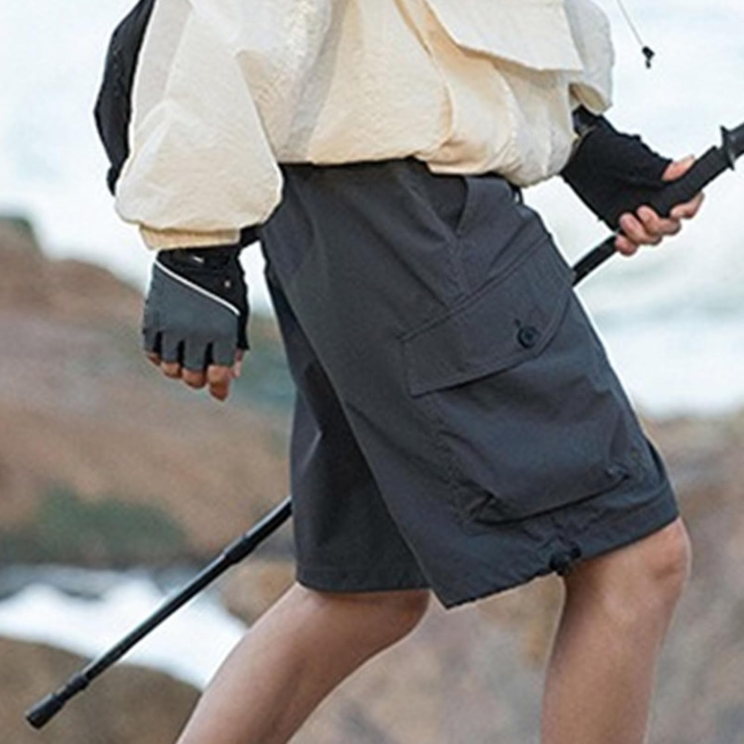 Men Outdoor Casual Functional Wind Shorts Simple Style Hiking Jogging Short Pant Summer Classic Multi Pocket Shorts