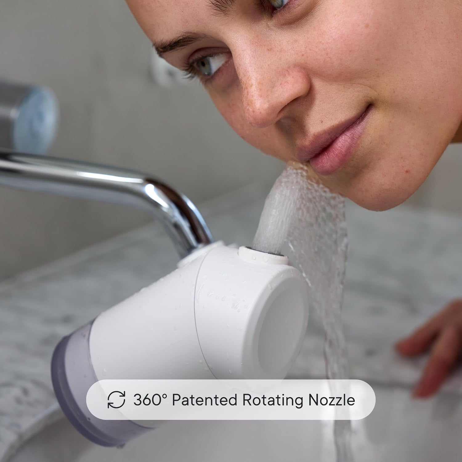 Qure Skincare Bathroom Sink Filter Water Faucet for Skin, Reduces 99% Chlorine and Heavy Metals, Skin Hydration in 4 Weeks, Reduces Build-Up, Balances pH, Softer Skin & Hair - White