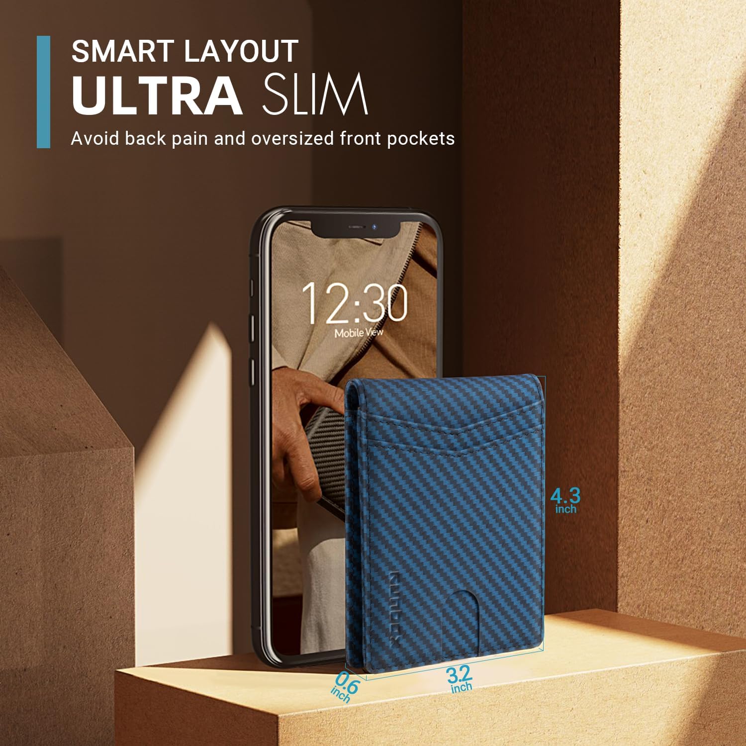 RUNBOX Wallet for Men Slim Rfid Leather 2 ID Window With Gift Box | Slim, Rfid, 2 ID Window, With Gift Box, Slim, Rfid thumbnail