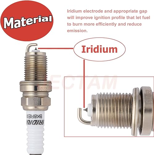 Miniatura 6 de Paquete de 4 bujías de repuesto para automóviles de iridio compatibles con BKR6EIX-11 ES300 GS300 IS300 RX300 RX330 Avalon Camry Highlander Sienna