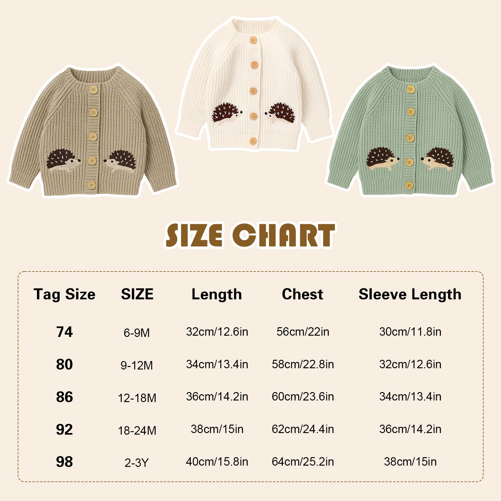 Cárdigan de Punto para Bebé - Cálido Jersey de Manga Larga para Otoño e Invierno - Top para Niñas y Niños
