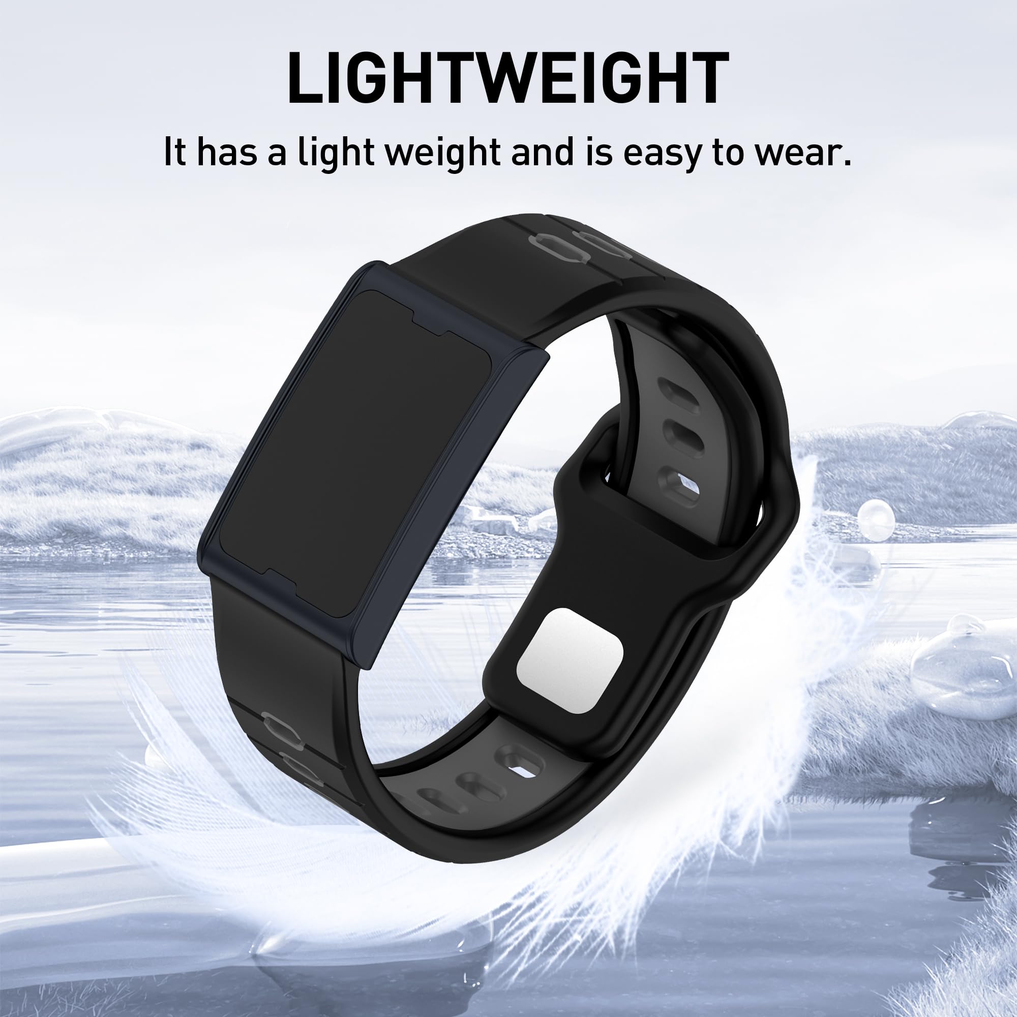 Diruite 2 Piece Bicolor Watch Straps for Amazfit Helio Silicone Watch Bands,Waterproof Ventilated Silicone Sport Watchbands Quick Release Replacement Bands for Men and Women — view 5