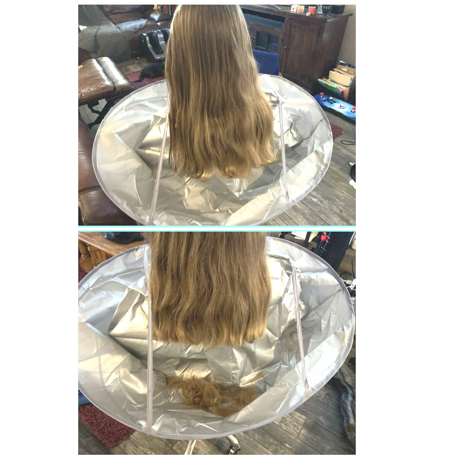 Capa de corte de pelo, capa de peluquería profesional, capa de peluquería plegable, kit de delantal para adultos, hombres y mujeres 7
