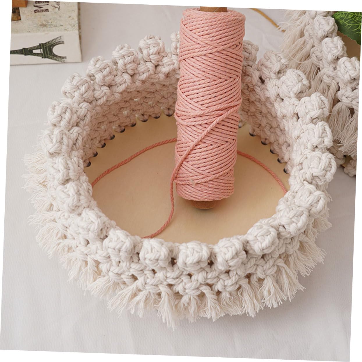 2 Stück Aufbewahrungskörbe aus Baumwollseil in Beige