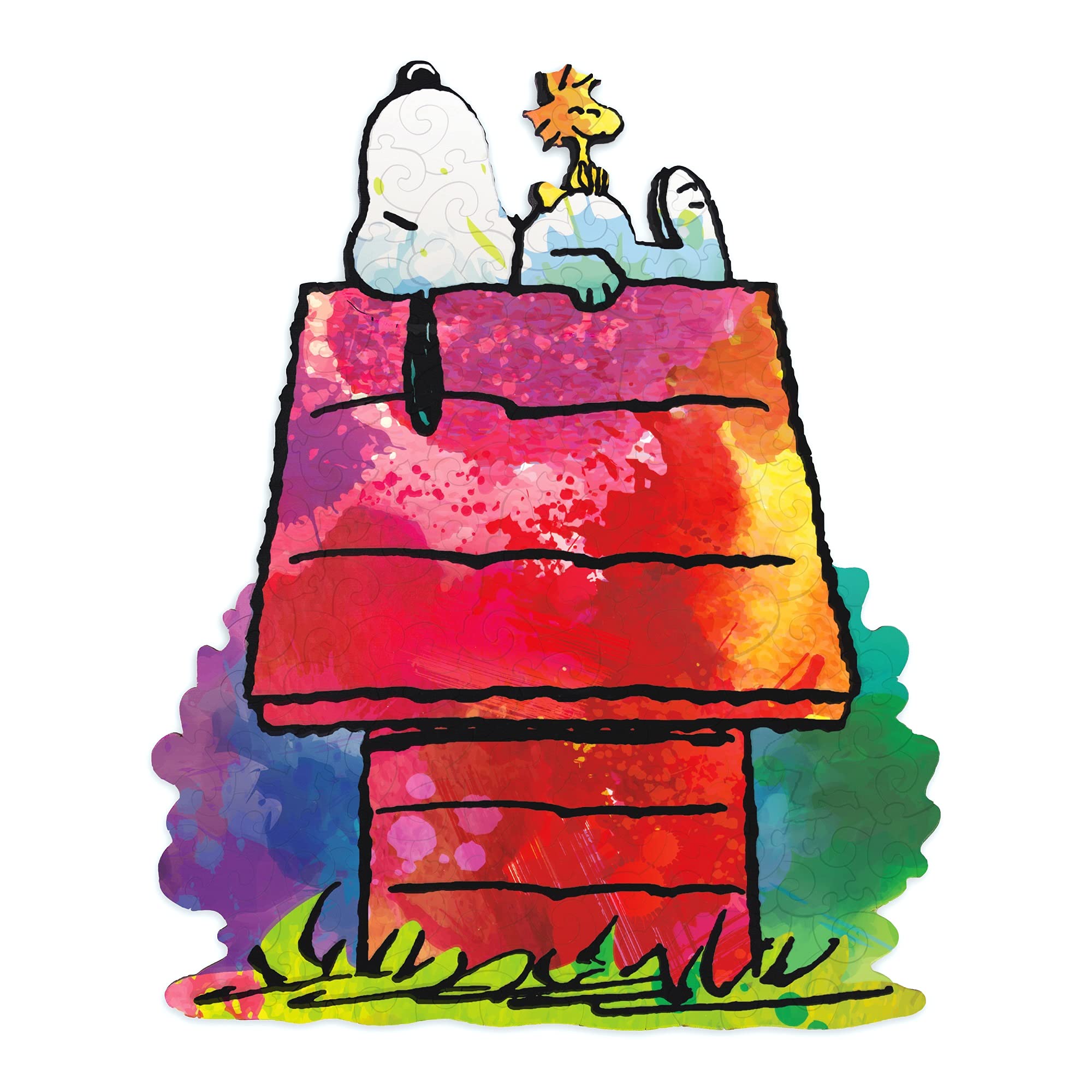 Amazon.com: Peanuts Snoopy 131 Piece Wooden Jigsaw Puzzle with 6