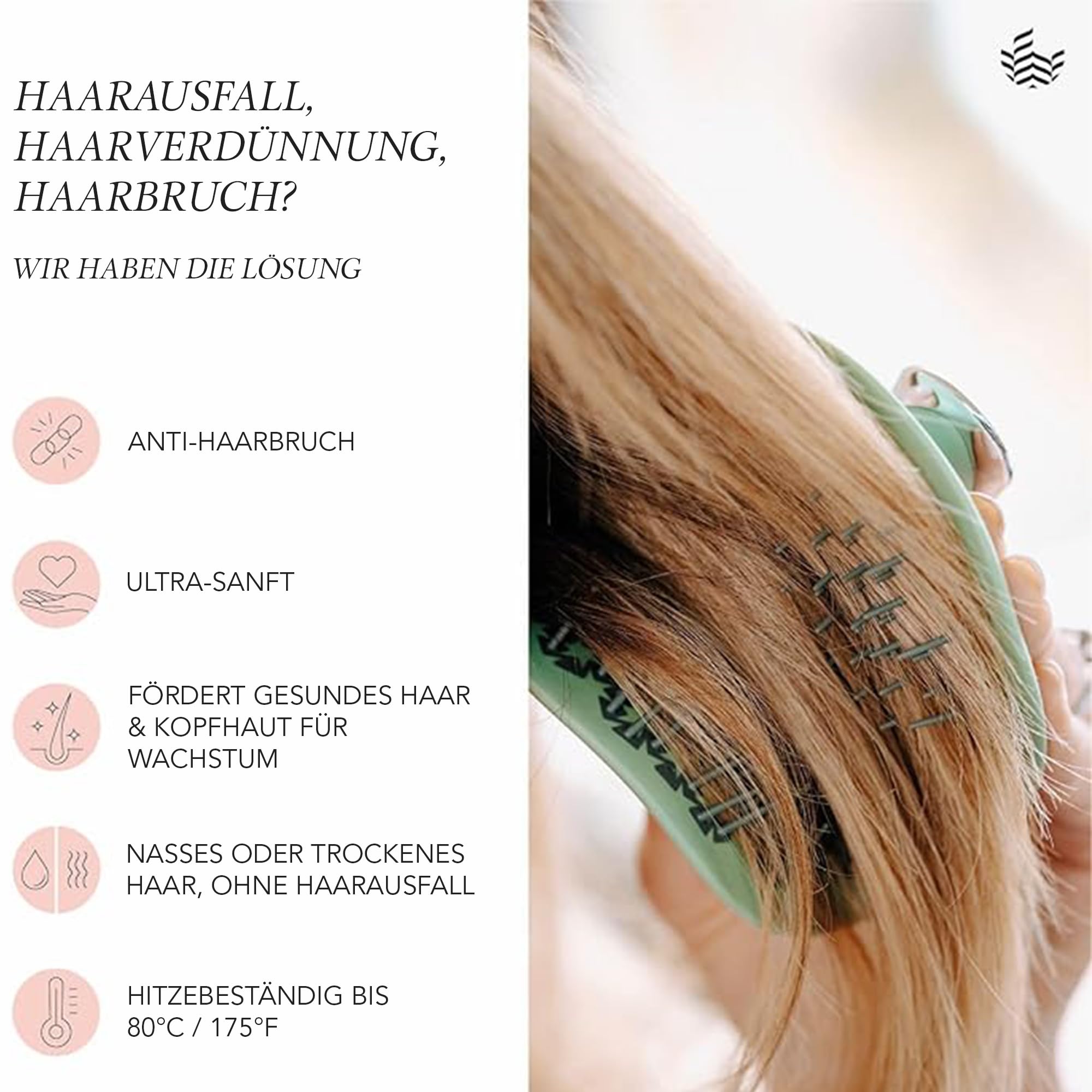 Manta Haarbürste ohne Ziepen, Kopfhaut Massagebürste, fördert gesundes Haarwachstum und Durchblutung, Entwirrbürste, für Lockiges und Glattes Haar, Shampoo Bürste, Kopfhautbürste, Burgunderrot