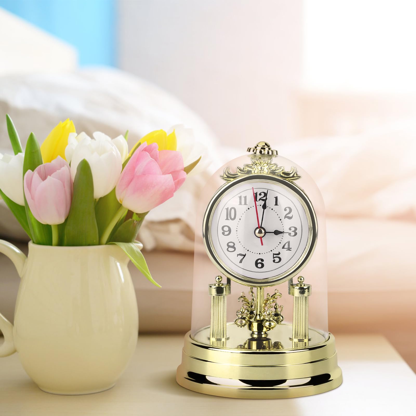 Retro Round Silent Alarm Clock - Image 2