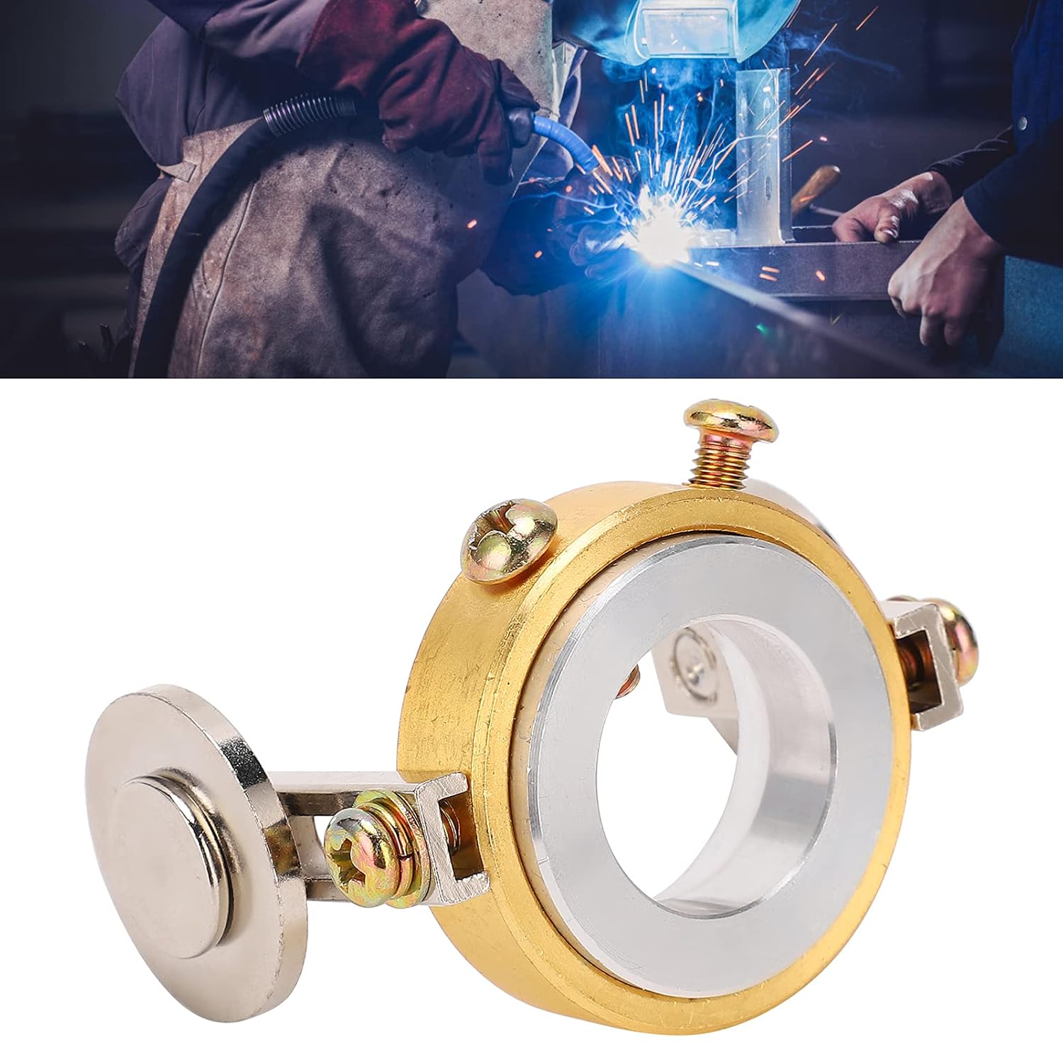 PT31 Plasma Cutter Guide Wheel Roller - Adjustable High-Speed Steel Torch Spacer Standoff for 40A Cutting Torches - Brass Plated Welding Accessory for Precise Cuts (18-23mm ID)