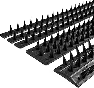 Fence Wall Spikes Garden Security Guard Anti-Climb Cat Bird Intruder Pest Deterrent - Made in the UK (10-Pack (5m), Black)