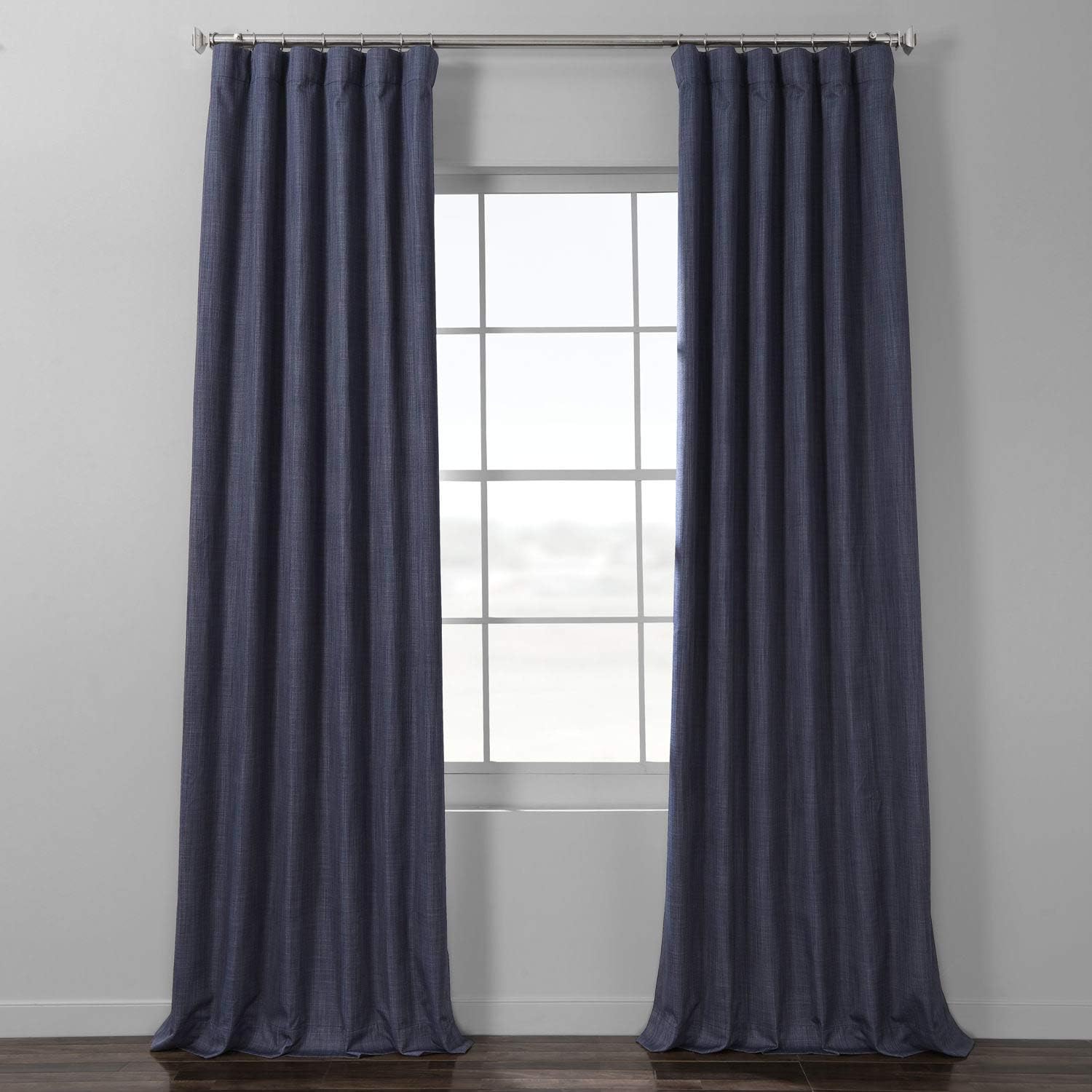 HPD Half Price Drapes Italian Faux Linen Blackout Curtains for Living Room & Bedroom 50 X 108 Solid Thermal Insulated Window Treatment Curtain (1 Panel), FLCH-BO19023-108, Pebble Grey
