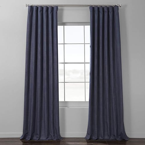 HPD Half Price Drapes FLCH-BO19025-84, Cortinas opacas de lino sintético italiano para sala de estar y dormitorio, 50 x 84 pulgadas, con aislamiento