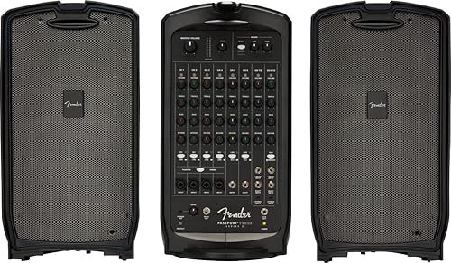Miniatura 3 de Fender Paquete de sistema PA portátil Passport Venue S2 con soportes de altavoz compactos, micrófono, clip de soporte de micrófono, cable XLR y